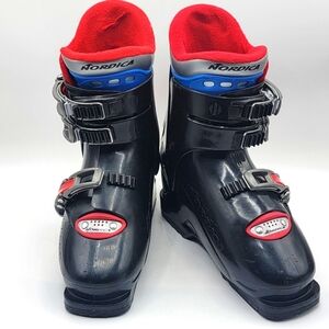 Nordica Black and Red Ski Boots‎ Men's Size 5-5.5; Women's Size 6-6.5